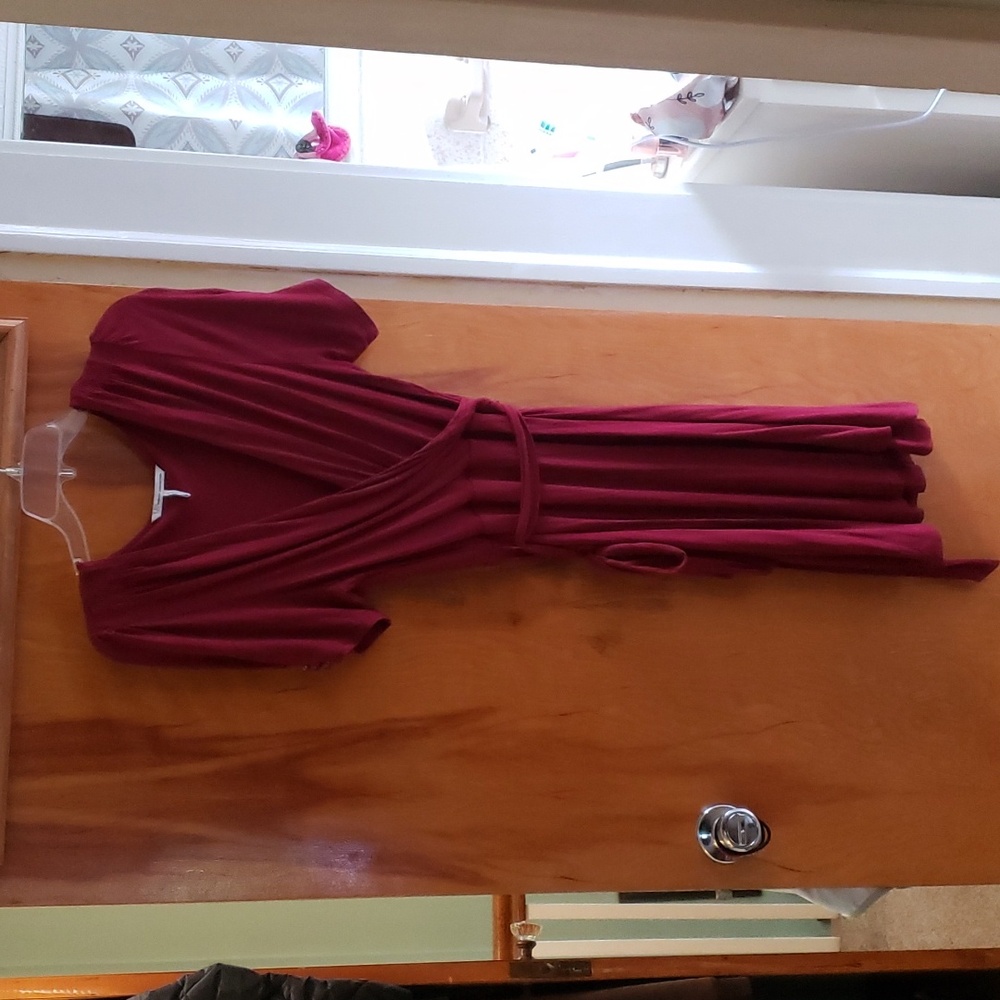 French Connection Wrap Dress. Raspberry color. Size Large